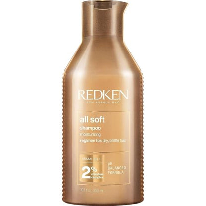 Champú Redken All Soft - Hidrata y Nutre Cabello Seco y Frágil, Limpieza Suave y Acondicionamiento, Con Aceite de Argán, Seguro para Cabello Teñido, - imagen 3