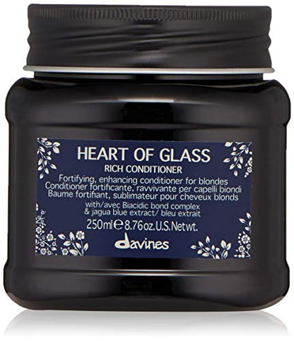 Acondicionador Davines Heart of Glass Rich, Tratamiento Fortificante para Cabello Rubio y Plateado - Biacidic Bond Complex Repara y Aclara con - imagen 1