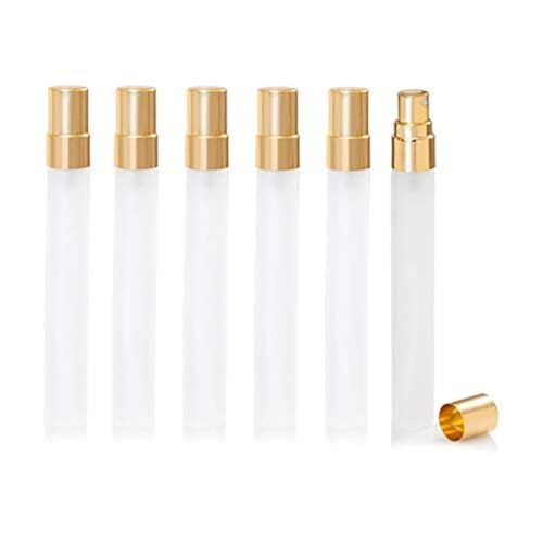 Botellas de Spray de Vidrio Esmaltado Enslz de 10 ml, Recargables, para Perfume, 10 Piezas (Dorado) - imagen 1