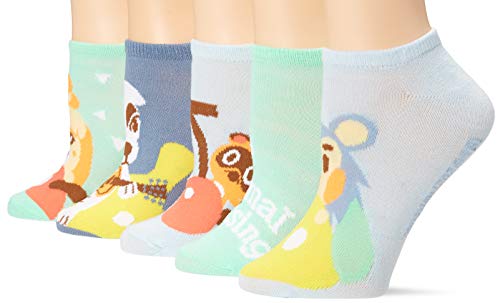 Calcetas invisibles casuales para mujer Nintendo Animal Crossing, paquete de 5, azul turquesa multicolor, talla 9-11 US - imagen 2