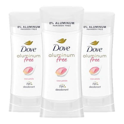 Desodorante Dove Sin Aluminio para Mujeres 3 Piezas Pétalos de Rosa 72 Horas de Protección contra Olores 2.6 oz - imagen 1