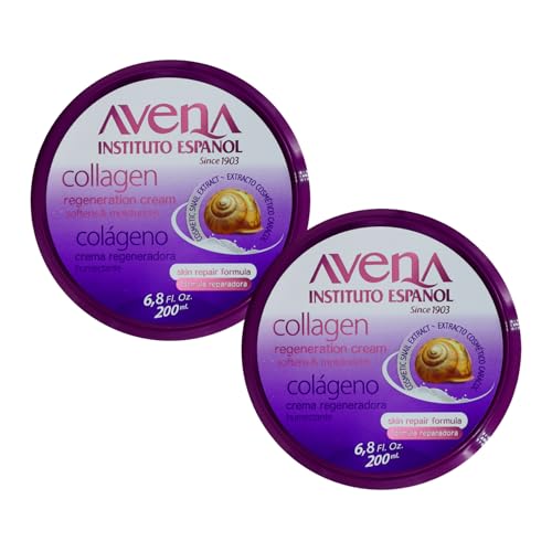 Crema Regeneradora de Colágeno Avena Instituto Español, Suaviza e Hidrata, Fórmula Reparadora de Piel, Paquete de 2, 6.8 Fl Oz cada uno. - imagen 1