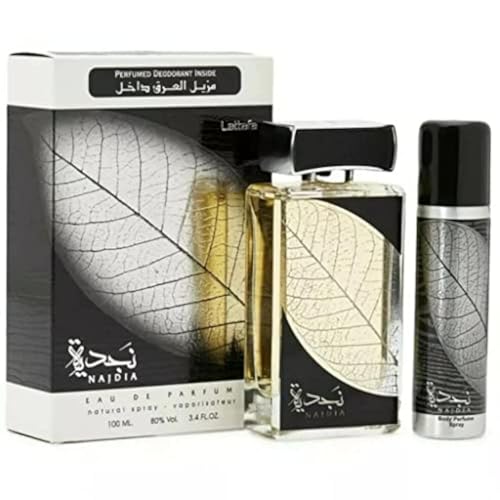 Set de Perfumes Lattafa Najdia para Hombres (Eau de Parfum Spray de 3.4 Onzas + Spray Desodorante de 1.7 Onzas) - imagen 1