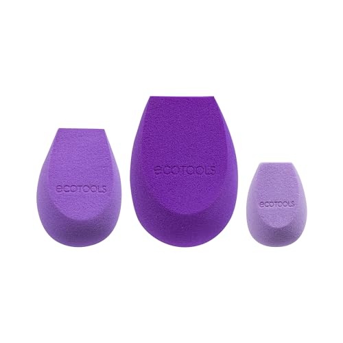 Trío de Esponjas de Maquillaje EcoTools Bioblender, Grande, Mediana y Pequeña, Esponjas Veganas y Cruelty Free para Base Líquida y Crema, 3 Piezas - imagen 1