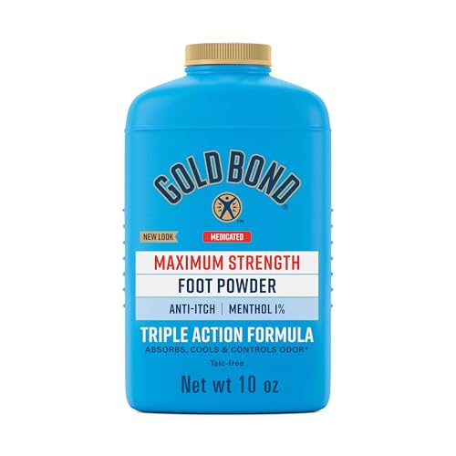 Polvo para pies Gold Bond sin talco medicado 10 oz, máxima fuerza control de olores y alivio de picazón - imagen 4