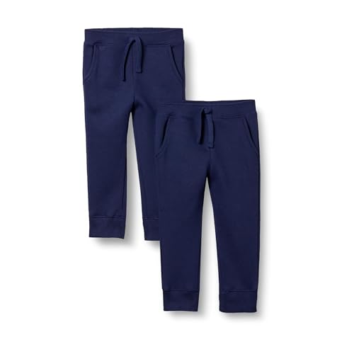 Pantalones de chándal para niñas pequeñas Essentials con cintura elástica y cordón, paquete de 2, color navy, 3T - imagen 3