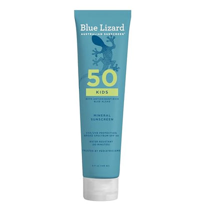 Loción Solar Blue Lizard Kids SPF 50, 100% Mineral, Protector Solar para Niños, Resistente al Agua, Sin Parabenos, Sin Fragancia, 5 fl oz - imagen 4
