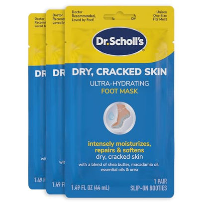 Mascarilla para pies ultra hidratante Dr. Scholl's, 3 pares de calcetines humectantes: repara y suaviza piel seca y agrietada con urea y aceites - imagen 4
