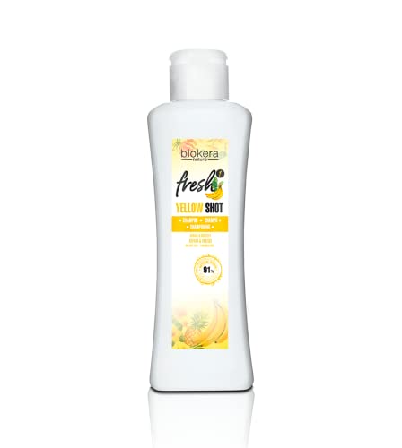 SALERM - Champú Reparador Yellow Shot - Biokera Fresh - 300 ml - Repara y Protege - Para Cabello Brillante y Sin Frizz - Sin Sulfatos ni Parabenos - imagen 1