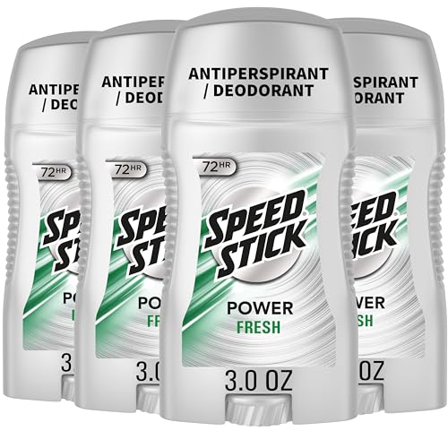 Speed Stick Power Desodorante Antitranspirante para Hombre, Protección contra Sudor y Olores 72 HR, Aroma Fresco, 3.0 oz Stick (Paquete de 4) - imagen 1