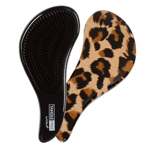 Cepillo para el Cabello Cala Tangle Free (Leopardo) - Desenredante, Minimiza la Ruptura, Apto para Cabello Lacio, Ondulado, Rizado y Afro - Rosa - imagen 1