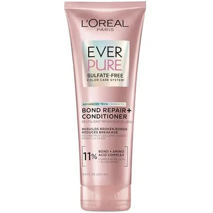 Acondicionador L'Oreal Paris EverPure Sin Sulfatos Bond Repair+, 6.8 Fl Oz, Fortalece y Repara Cabello Dañado o Tratado con Color - imagen 1