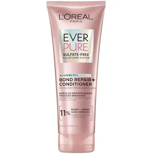 Acondicionador L'Oreal Paris EverPure Sin Sulfatos Bond Repair+, 6.8 Fl Oz, Fortalece y Repara Cabello Dañado o Tratado con Color - imagen 1