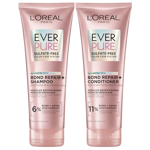 Kit de Cuidado del Cabello L'Oreal Paris EverPure Vegano Sin Sulfatos - Champú y Acondicionador para Fortalecer y Reparar los Vínculos Capilares - imagen 1