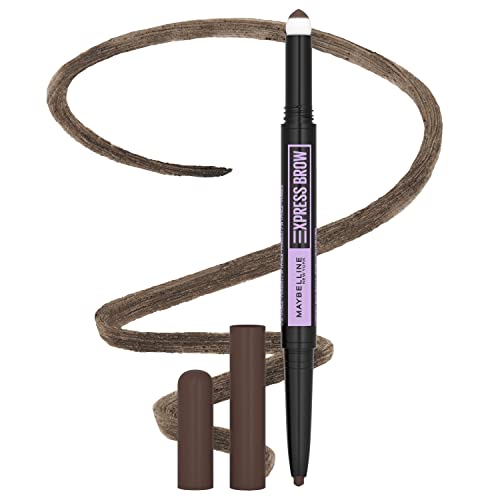 Maquillaje de Cejas Maybelline Express Brow 2 en 1 Lápiz y Polvo, Marrón Oscuro, 1 Unidad - imagen 1