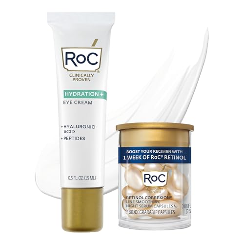 Crema para Ojos Anti-Envejecimiento RoC Multi Correxion con Ácido Hialurónico para Ojeras y Hinchazón (14 g) + Cápsulas de Retinol RoC (7 Unidades), - imagen 1