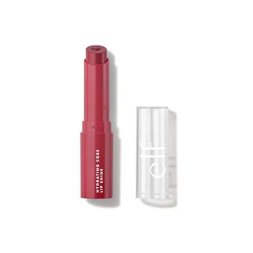 e.l.f. Hidratante Core Lip Shine con Manteca de Karité y Vitamina E, Bálsamo Labial Tinte para un Acabado Suave y Brillante, Color Rojo Claro - imagen 4