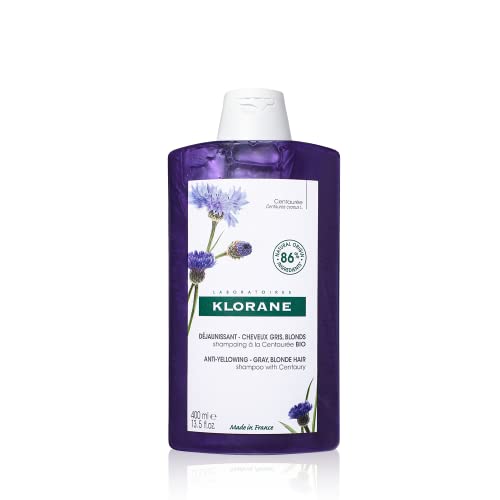 Champú Klorane con Centaura - Ilumina Cabello Rubio, Platino, Plateado, Gris o Blanco - Neutraliza Tonos Amarillos y Cobrizos - Sin Parabenos, - imagen 1