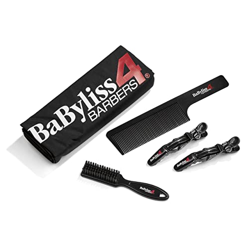 Kit Esencial de Barbería BaBylissPRO Barberology: Capa, Clips para Cabello, Cepillo para Degradado, Peine - imagen 3