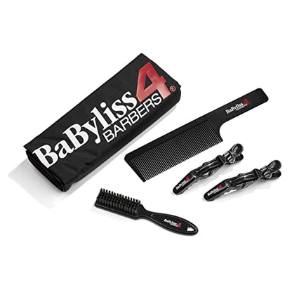 Kit Esencial de Barbería BaBylissPRO Barberology: Capa, Pinzas para Cabello, Cepillo para Degradado, Peine - imagen 4