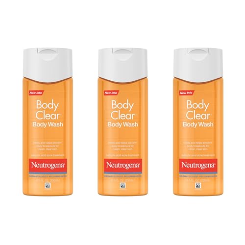 Neutrogena Body Clear Gel de Baño para Acné, 2% Ácido Salicílico, Sin Aceite, Glicerina, 8.5 Fl Oz, Paquete de 3, No Comedogénico, Suave para la Piel - imagen 1