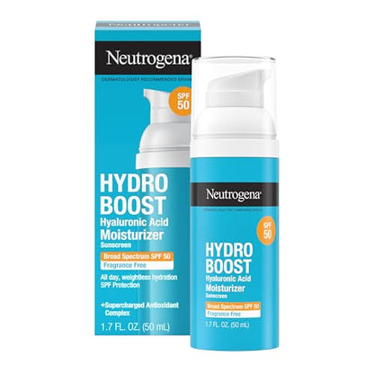 Neutrogena Hydro Boost Hidratante Facial con Ácido Hialurónico y Protector Solar SPF 50, No Graso, Sin Fragancia, 1.7 fl. oz - imagen 3