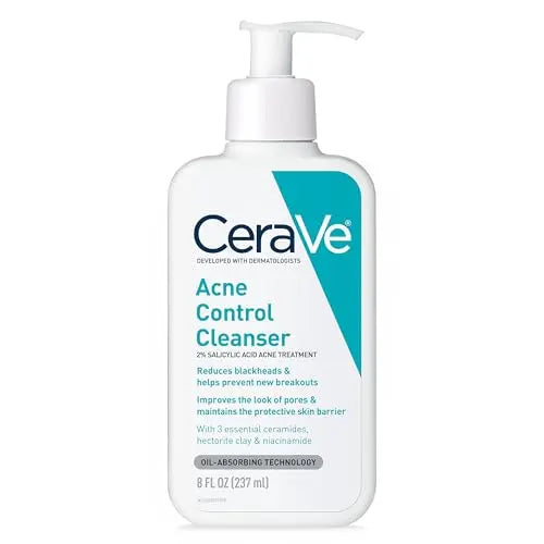 CeraVe Gel Limpiador Facial para Acné, Limpiador con Ácido Salicílico y Arcilla Purificante, Niacinamida y Ceramidas, Control de Poros y Eliminador - imagen 1