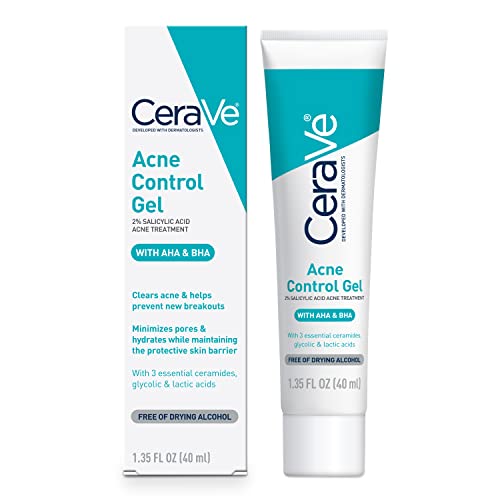 Gel Control de Acné CeraVe, Tratamiento con 2% Ácido Salicílico, Ácidos Glicólico y Láctico, Niacinamida, 1.35 Fl Oz, Sin Alcohol y Sin Aceite - imagen 3