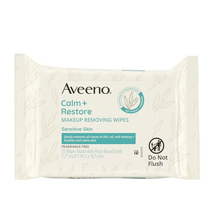 Toallitas Desmaquillantes Aveeno Calm + Restore Sin Fragancia, 25 Piezas, con Extracto de Avena y Feverfew, Limpieza Suave y Sin Alcohol - imagen 3