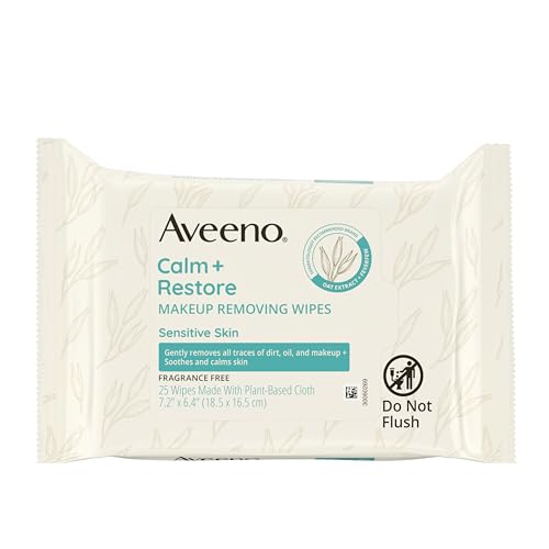 Toallitas Desmaquillantes Aveeno Calm + Restore Sin Fragancia, 25 Piezas, con Extracto de Avena y Feverfew, Limpieza Suave y Sin Alcohol - imagen 2