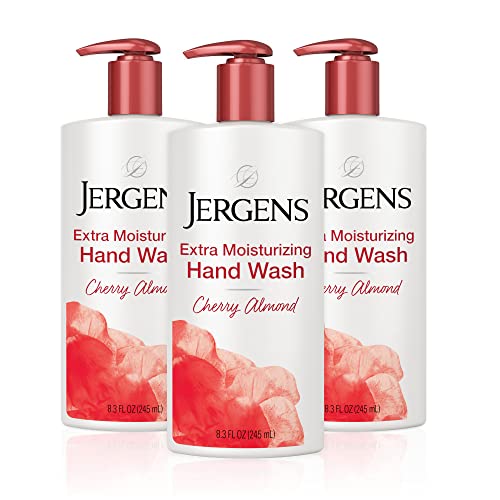 Jergens Jabón de Manos Extra Hidratante, Recarga de Jabón Líquido Aroma Almendra y Cereza, Lavado de Manos para Piel Seca, 8.3oz, Paquete de 3 - imagen 3