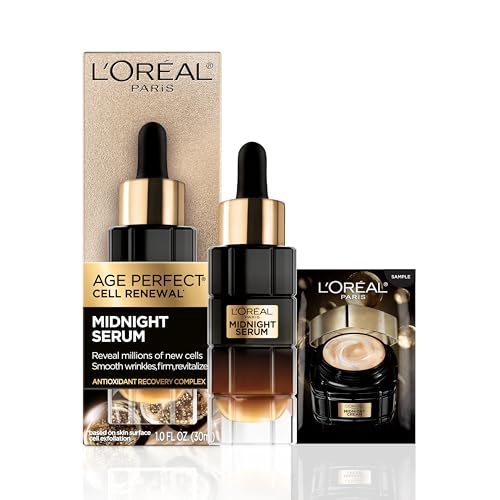 Suero Facial Anti-Envejecimiento L'Oreal Paris Age Perfect de Medianoche, Reduce Arrugas 1oz + Muestra de Crema para Ojos - imagen 4
