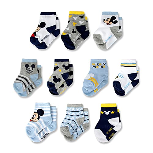 Calcetines para Bebés Niños ABG Accessories 10 Piezas Mickey Mouse Multicolor - 0-24 Meses, Azul, 0-6 Meses US - imagen 3