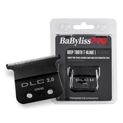 Cuchilla de Repuesto BaBylissPRO Barberology Deep Tooth DLC 2 para Recortadoras de Cabello (FX707BD2), Negra - imagen 1