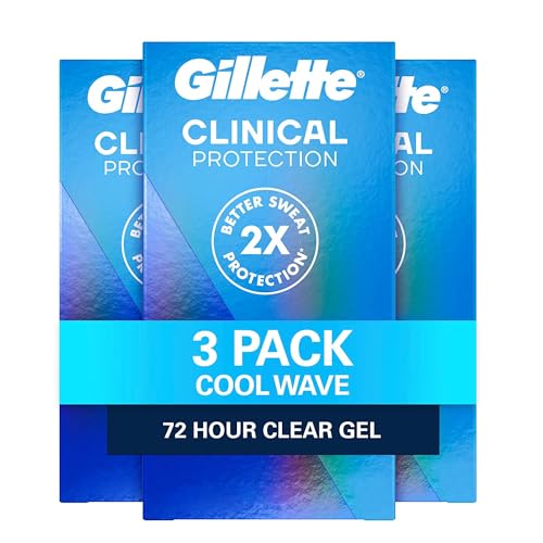 Gillette Clinical Antitranspirante y Desodorante para Hombre, Protección contra Sudor y Olores de 72 horas, Gel Transparente, Aroma Cool Wave, 1.6 oz - imagen 1