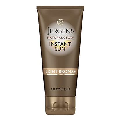 Jergens Natural Glow Instant Sun Hidratante Bronceador, Bronceado Sin Sol Ligero, Color Natural, 6 Oz - imagen 1