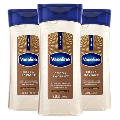 Vaseline Cuidado Intensivo Cocoa Radiant Paquete de 3 Gel de Aceite para el Cuerpo con Manteca de Cacao Pura y Aceites Rehidratantes 6.8 fl oz - imagen 2