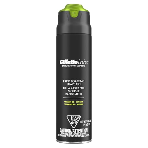 Gel de Afeitar Espumoso Rápido Gillette Labs para Hombre, Libre de Alcohol, Colorantes y Parabenos con Vitamina B3 y Algas Marinas, 7 OZ - imagen 3