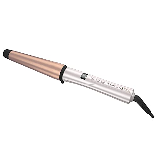 REMINGTON SHINE THERAPY Curling Wand, Infused with Argan Oil & Keratin, 1-1 ½ Inch Tapered Curling Iron for Tousled Waves, includes Heat Glove - imagen 1