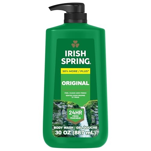 Gel de Ducha Hidratante Original Irish Spring para Hombres, 24 Horas de Frescura, Lavado Facial y Corporal, Ingredientes Biodegradables, Sin - imagen 1
