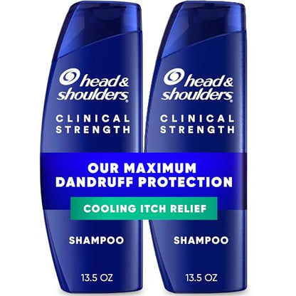 Champú Anticaspa Head & Shoulders con 1% Sulfuro de Selenio, Paquete Doble de Fuerza Clínica para Alivio Intensivo de Picazón, 13.5 fl oz Cada Uno - imagen 1