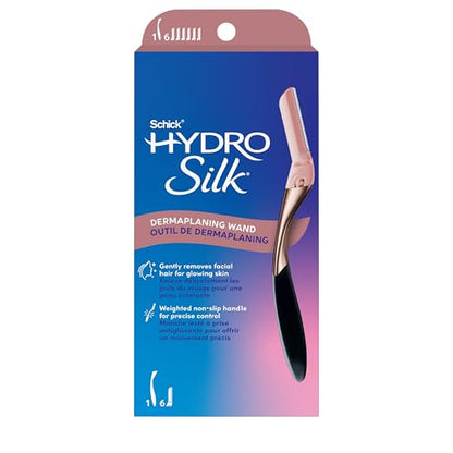 Schick Hydro Silk Herramienta de Dermaplaning, Cuchilla para el Rostro de Mujeres, Removedor de Vello Facial, Incluye 1 Mango de Metal Pesado y 6 - imagen 3