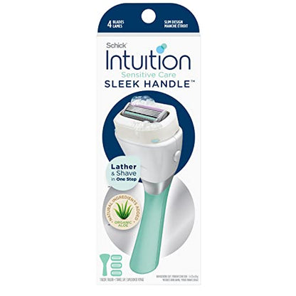 Rasuradoras Schick Intuition Sleek para Mujeres con Piel Sensible | 1 Rasuradora y 3 Cuchillas de Repuesto con Aloe Orgánico - imagen 4