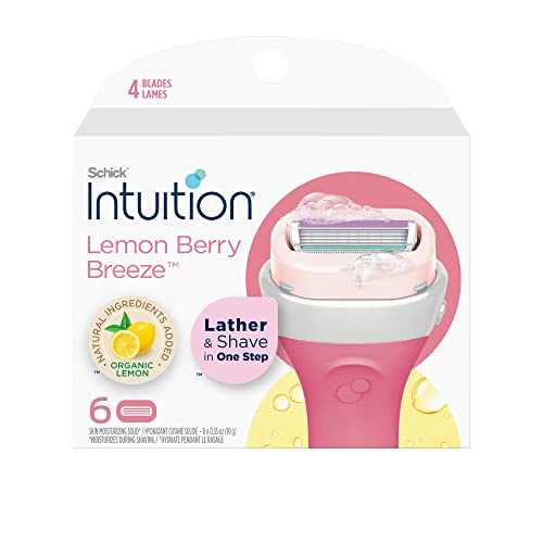 Recargas de Cuchillas Schick Intuition para Mujeres, Limón y Frambuesa, 6 Piezas, Cuchillas de Afeitar con Limón Orgánico - imagen 2