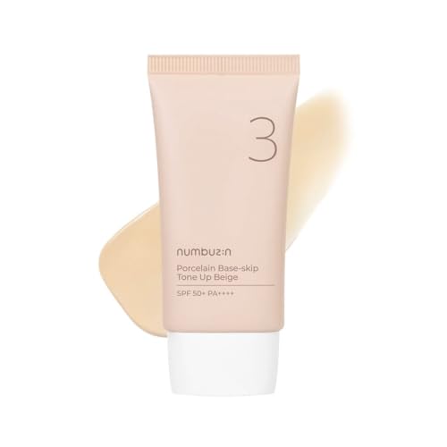 numbuzin No.3 Base Porcelana Tone Up Beige | SPF50+ PA++++ | Hidratante y Ligero | Óxido de Zinc, Niacinamida | Acabado Natural, Unifica el Tono de - imagen 2