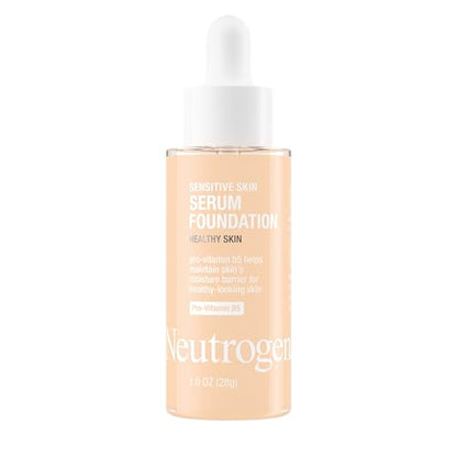 Base líquida y suero Neutrogena Healthy Skin para piel sensible con Pro-Vitamina B5, corrige color y minimiza poros, cobertura modulable, Light 01, 1 - imagen 3