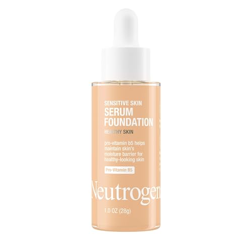 Base líquida y suero Neutrogena Healthy Skin para piel sensible con Pro-Vitamina B5, corrector de color y minimizador de poros, cobertura modulable, - imagen 3