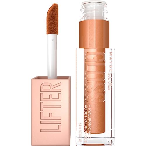 Maybelline Lifter Gloss, Brillo Labial Hidratante con Ácido Hialurónico, Acabado Brillante para Labios Más Voluminosos, Oro, Neutro Cálido, 0.18 Onzas - imagen 2