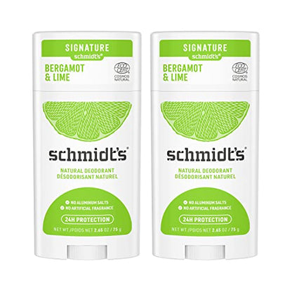 Desodorante Natural Schmidt's Sin Aluminio Bergamota y Lima 2 unidades para Mujeres y Hombres, Protección contra Olores 24 Horas, Vegano, 2.65 oz - imagen 1