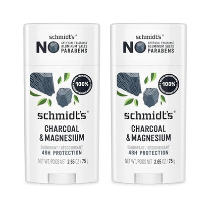 Desodorante Vegano Schmidt's Sin Aluminio Carbón y Magnesio con Protección contra Olores de 48 Horas, 2 Cuentos, Ingredientes Naturales, - imagen 2